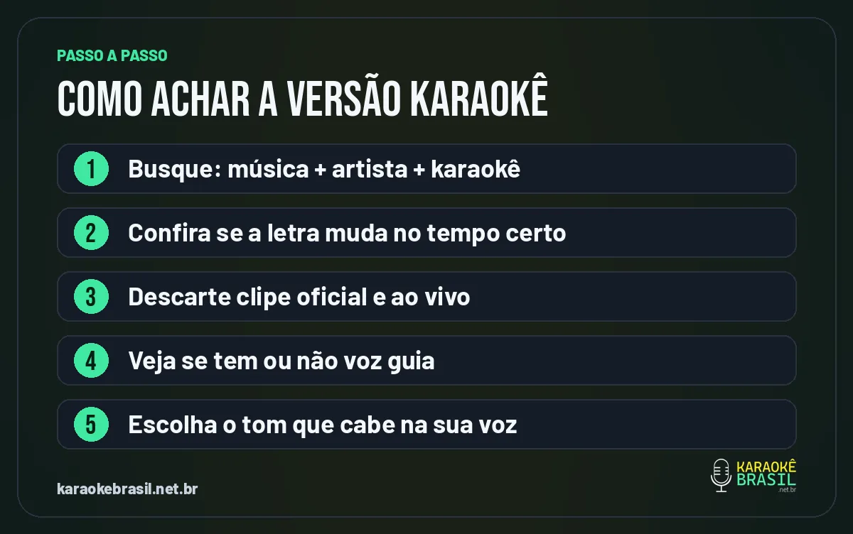 Passos para achar a versão karaokê com letra