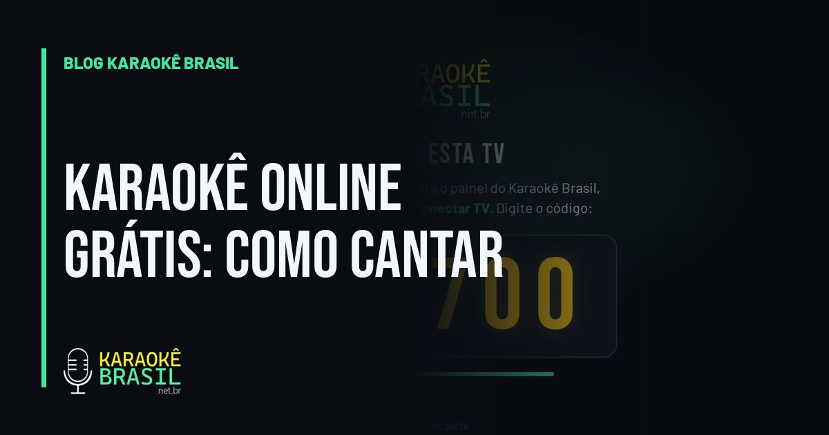 Pessoa conectando a Smart TV da sala para cantar karaokê com a letra na tela