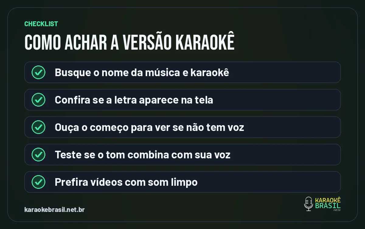Checklist para achar uma boa versão karaokê no YouTube