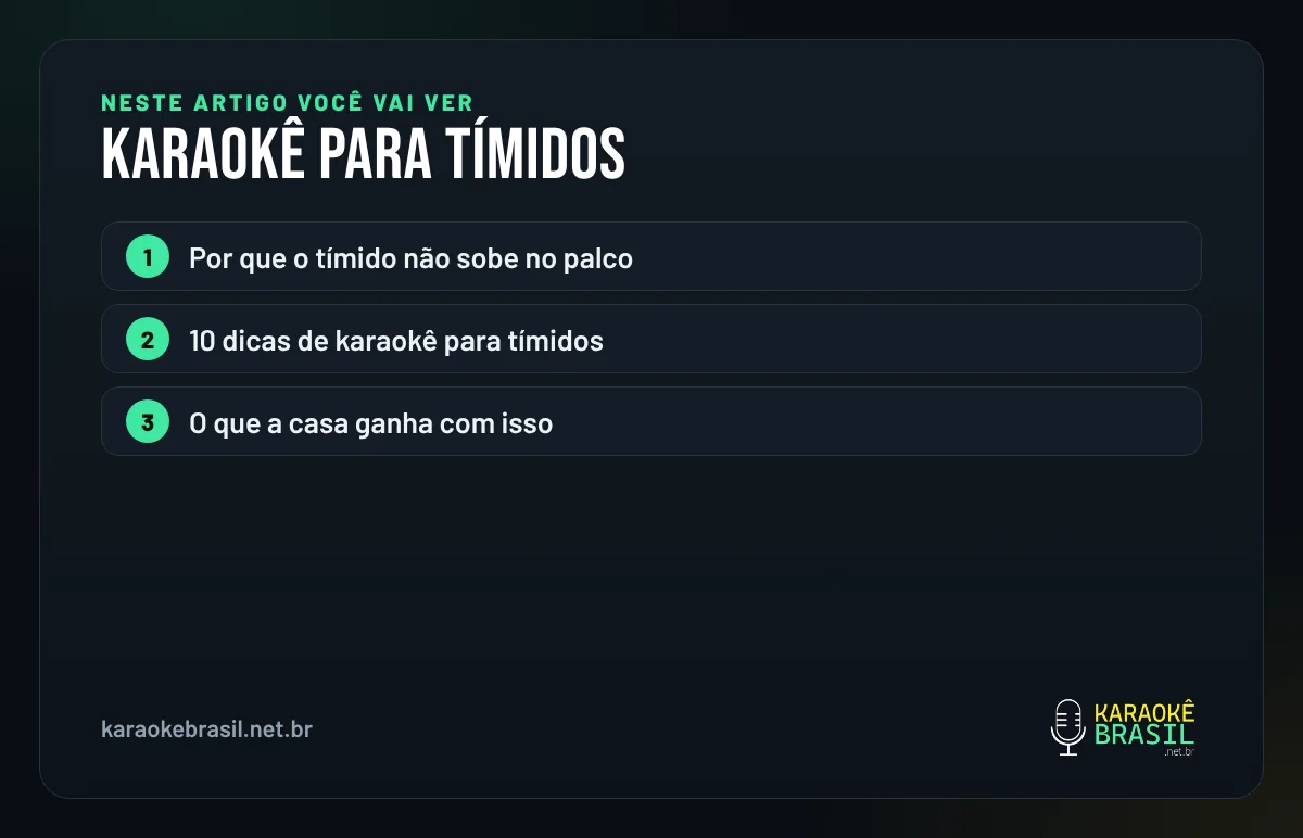 Resumo visual: o que você vai ver neste artigo sobre karaokê para tímidos