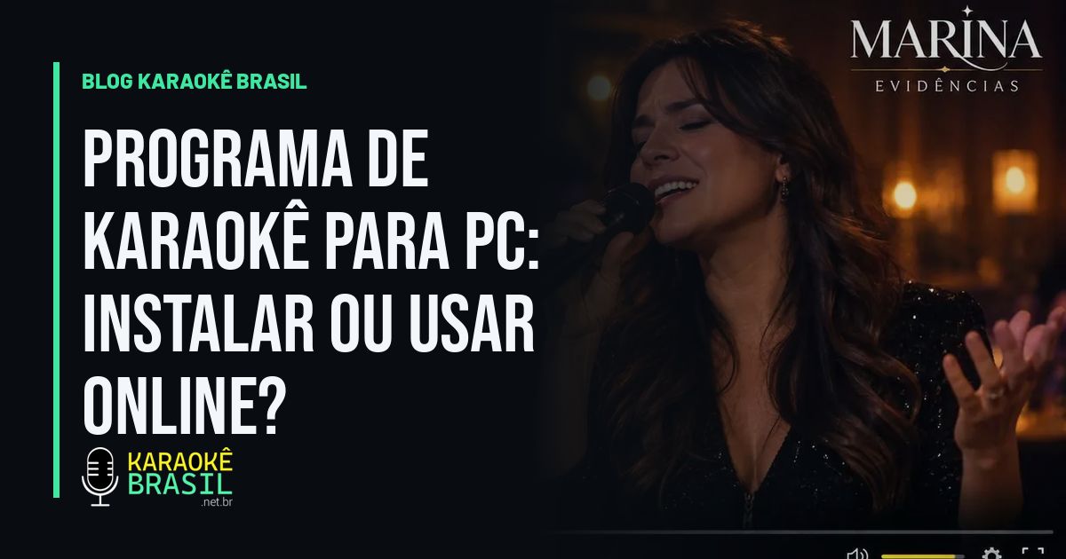 TV do karaokê com o vídeo da música e a fila de cantores ao lado