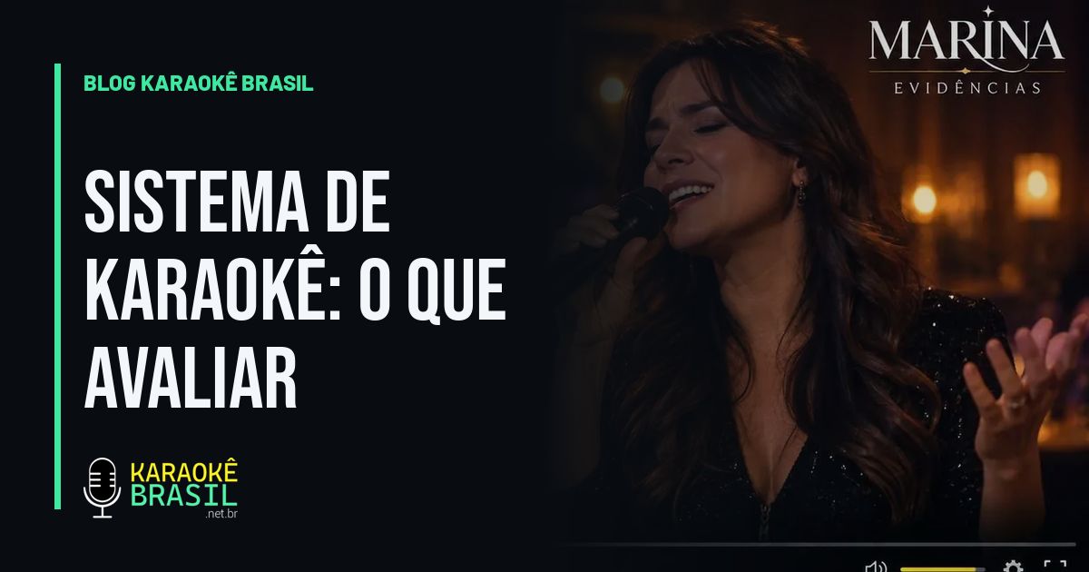 TV do salão mostrando o vídeo do karaokê com o próximo cantor e a fila ao lado